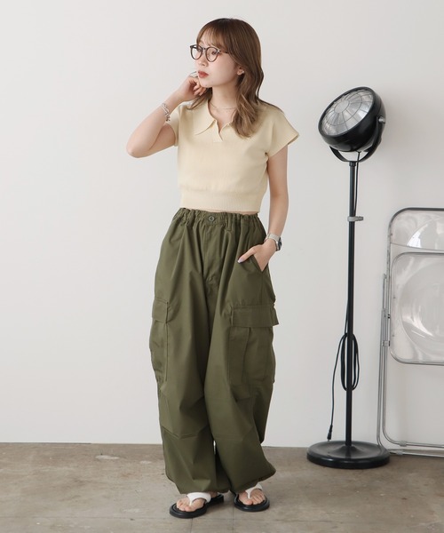 POLO リメイク品 ポロシャツ ショート丈 トップス レディース パールボタン POLO リメイク品 ポロシャツ ショート丈 トップス レディース