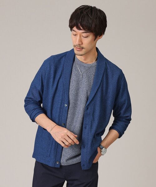 タケオキクチ　【尾州織】メランジショールカラー カーディガン TAKEO KIKUCHI tシャツ 「尾州織/Made in JAPAN」メランジ T