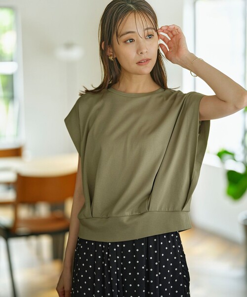 tシャツ コンシャスジャージーフレンチスリーブカットソー レディース 組曲 tシャツ コンシャスジャージーフレンチスリーブカットソー