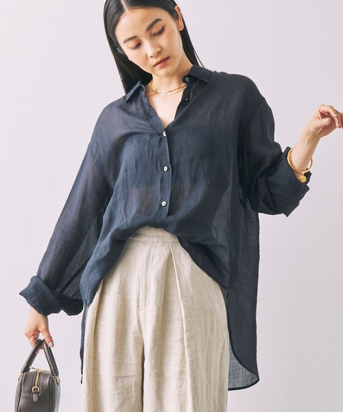 BABYLONE ブラウス シャツ ラミーシアーオーバーシャツ レディース 