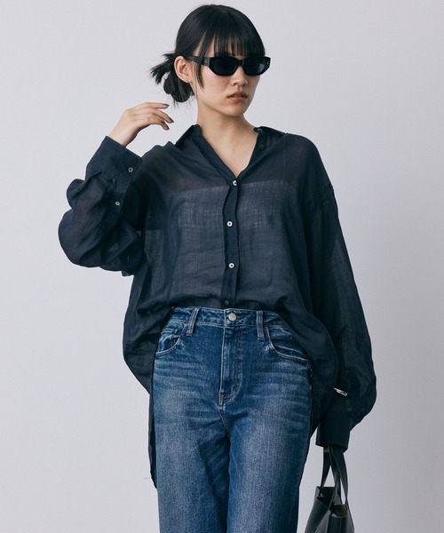 BABYLONE ブラウス シャツ ラミーシアーオーバーシャツ レディース 