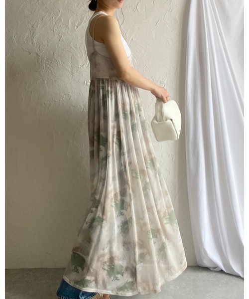 CHICWISH★ネックリボンレースメッシュワンピース☆ She's Closet ワンピース 「低身長向けサイズあり」ぼかし