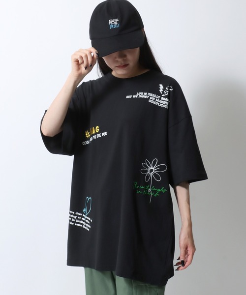 SITRY tシャツ Hand Drawn Illustration Embroidery T-shirt