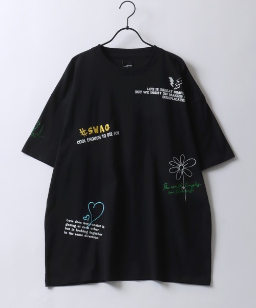 刺繍Tシャツ 刺繍 Tシャツ Tシャツ 半袖 T-shirts 金魚刺繍半袖Tシャツ 絡繰魂 202086 和柄 和風 きんとと