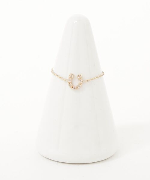 指輪 リング 「Tiny Motif」K10ダイヤモンドシューチェーンリング（0.02ct） レディースの画像