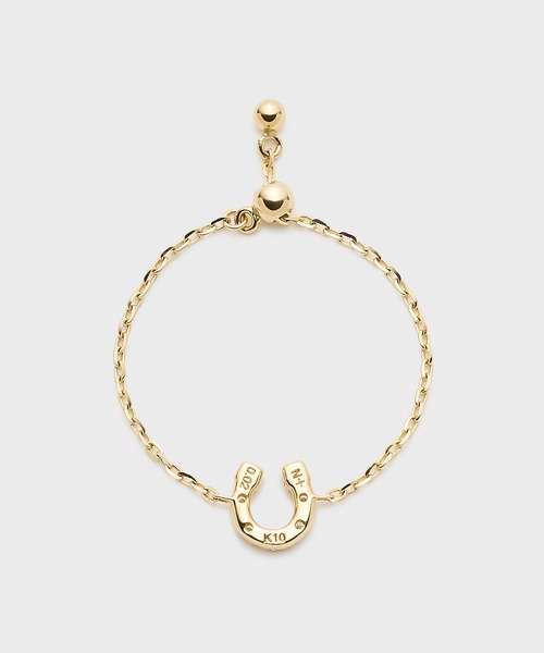 指輪 リング 「Tiny Motif」K10ダイヤモンドシューチェーンリング（0.02ct） レディースの画像