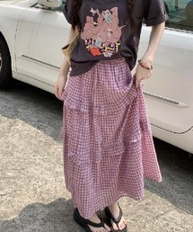 LADY LIKE（レディライク） スカート ミニチェック柄3段ティアード