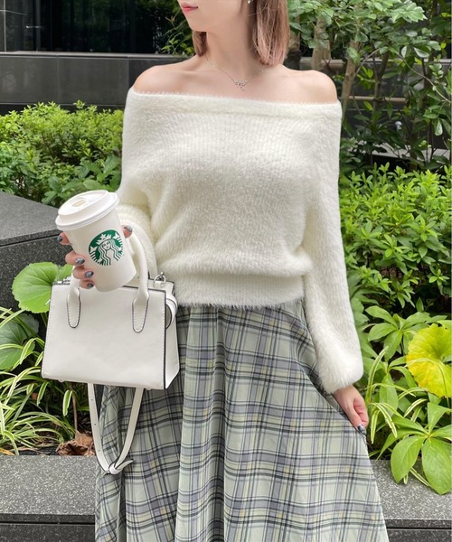 clear スカート チェックチュールロングスカート 「大人フェミニン