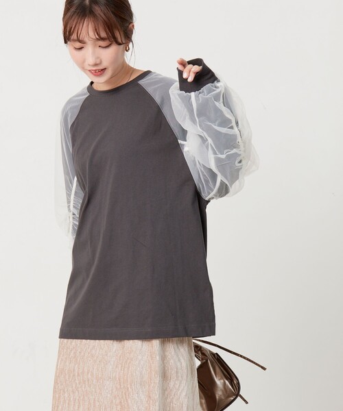 FREAK'S STORE tシャツ 限定展開 袖チュール 重ね ラグラン