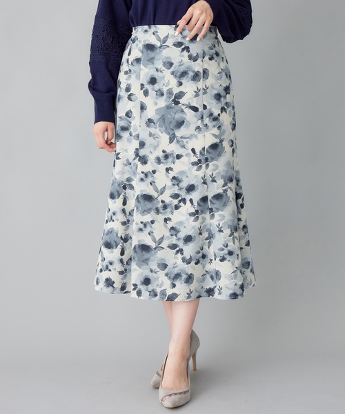 alotta（アロッタ） スカート あったか裏地付花柄マーメイドスカート