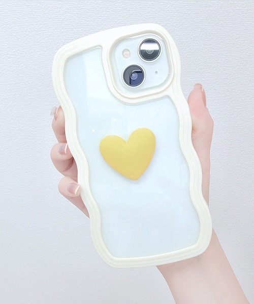 スマホケース ウエーブライン 3D ハート クリア iPhone ケース | Lace Ladies | 11