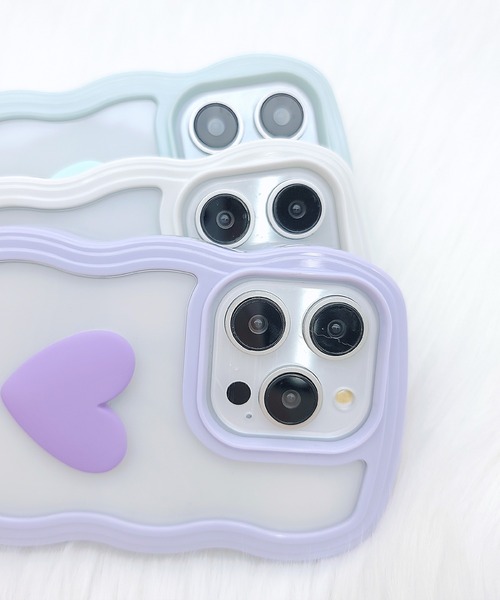 スマホケース ウエーブライン 3D ハート クリア iPhone ケース | Lace Ladies | 21