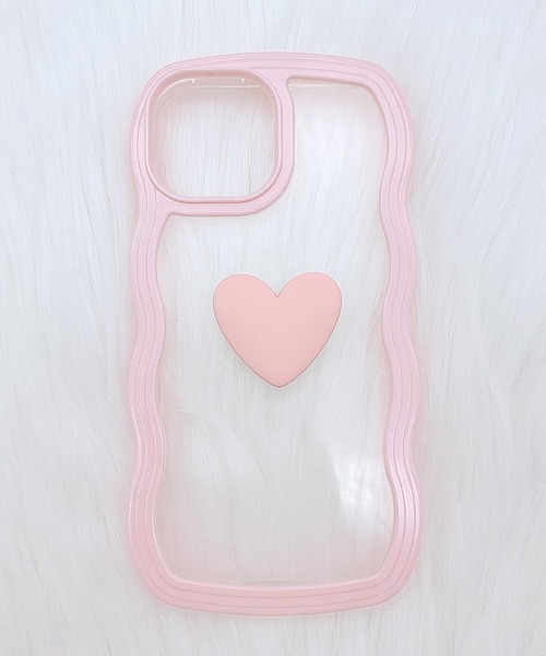 スマホケース ウエーブライン 3D ハート クリア iPhone ケース | Lace Ladies | 22