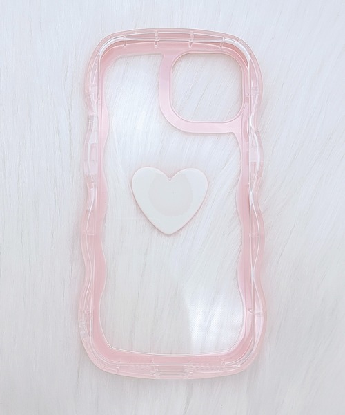 スマホケース ウエーブライン 3D ハート クリア iPhone ケース | Lace Ladies | 23