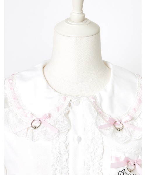 シャツ ブラウス Frills ＆ ribbons cross tie puff blouse レディース  