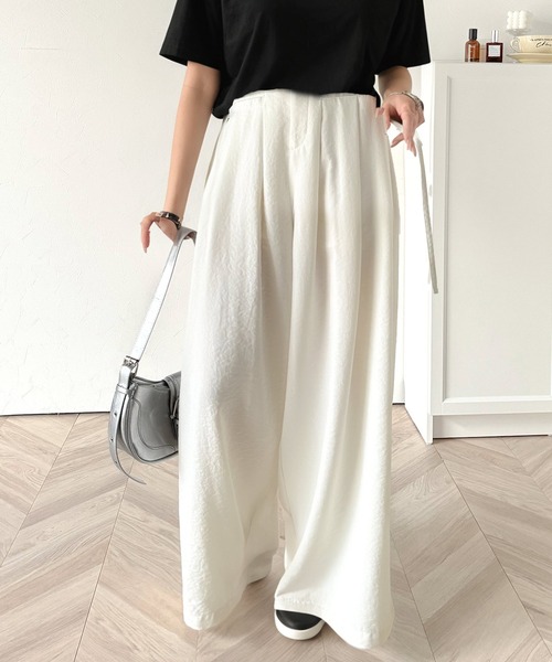 classicalelf パンツ 動くたび軽やか上品シルエット。サイドリボン付き