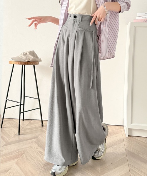 ルネ♡サイドリボン　パンツ セール】【mily bilet】ゆるっとキメて、ちゃんと可愛い。サイド