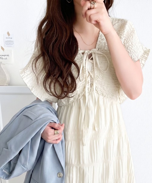 mily bilet ワンピース 夏 半袖 「mily bilet」さらりと着映えて、微