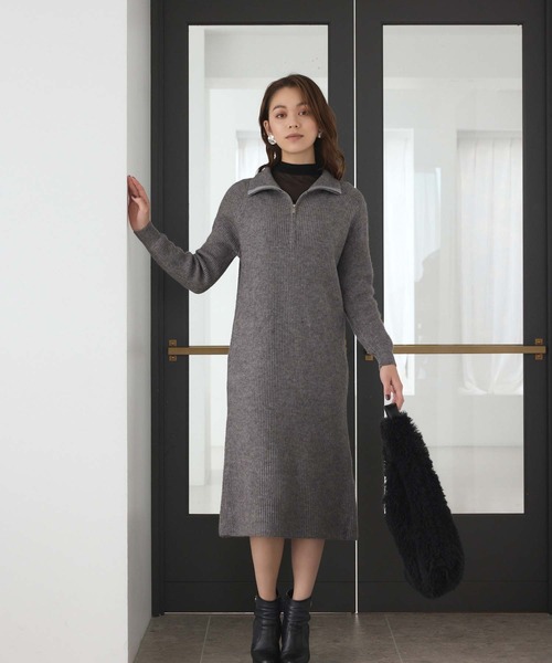 Edit Sheen（エディットシーン） ワンピース ハーフジップニット