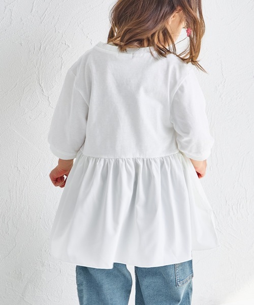 tシャツ 「リンクコーデ」ドッキングボリューム袖トップス キッズ 子供服 女の子 | pairmanon | 04