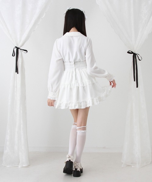 DearMyLove ブラウス シャツ キラキラビジュレースリボンブラウス