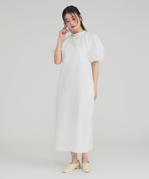 Demi-Luxe BEAMSランタンスリーブ コクーン ワンピース［手洗い可］ Demi-Luxe BEAMS ワンピース ランタンスリーブ コクーン