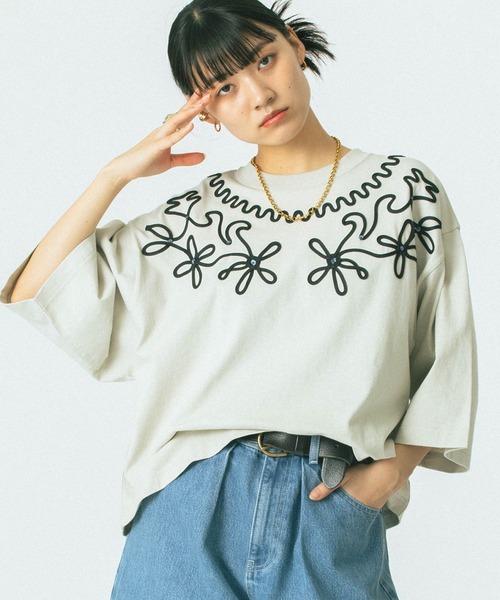tシャツ (mag.by c)EMBROIDERY H/S TEE レディース