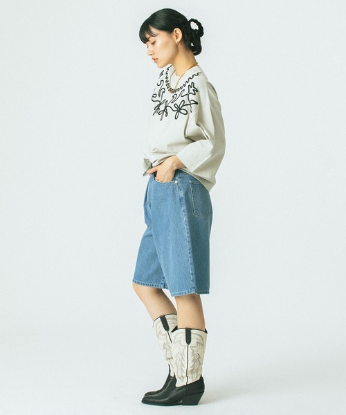 tシャツ (mag.by c)EMBROIDERY H/S TEE レディース ROSE BUD tシャツ (mag.by c)EMBROIDERY H/S TEE レディース