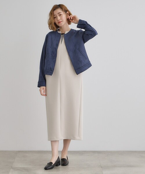 grove（グローブ） ブルゾン アウター スエードライクノーカラー