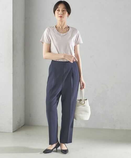 【シップス　ウィメン】〈手洗い可能〉SORONA(R) クルーネック TEE 手洗い可能〉SORONA(R) クルーネック TEE（Tシャツ/カットソー