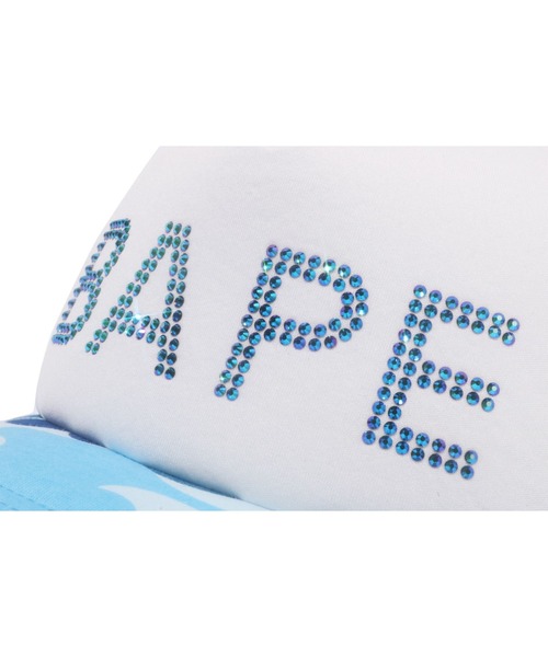 A BATHING APE キャップ 帽子 ABC CAMO CRYSTAL STONE MESH CAP