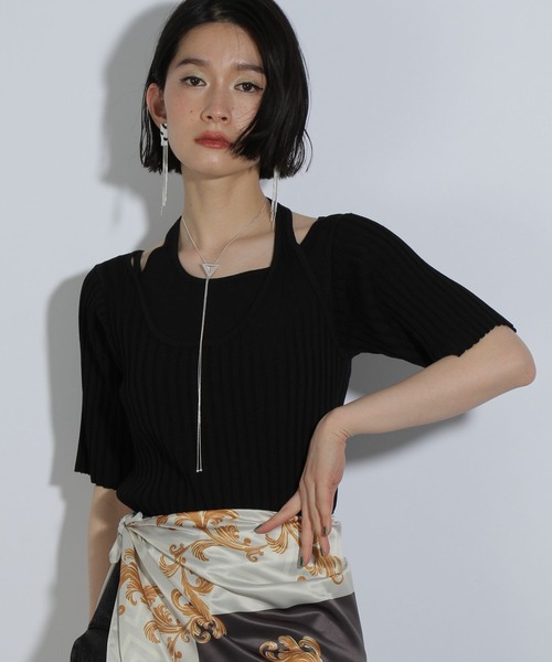 ニット セーター ショルダーカットレイヤードライクリブニット レディース 楽天市場】【最大10％offクーポン&ポイント2倍】【送料無料