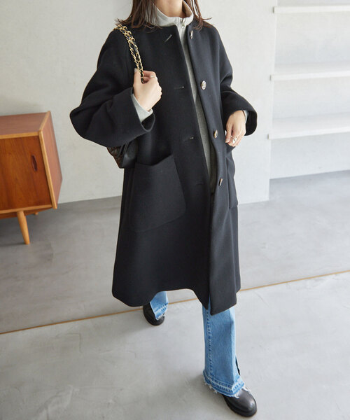 試着のみ★SLOBE IENA スローブイエナ ノーカラーコート 38 SLOBE IENA（スローブイエナ） Vネックノーカラーコート◇ : ZOZOTOWN