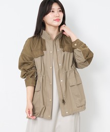 B1276 MICA&DEAL 【タグ付】キルティングブルゾン フード 光沢 F MICA&DEAL ブルゾン アウター スタンドフーデットブルゾン