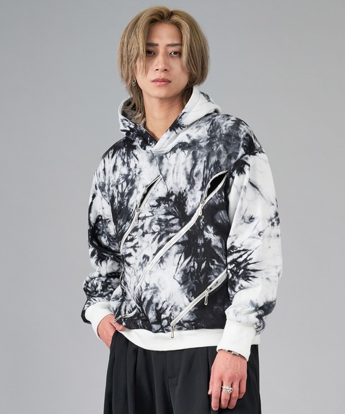 REGIEVO（レジエボ） パーカー ムラ染めビンテージ古着風パーカー