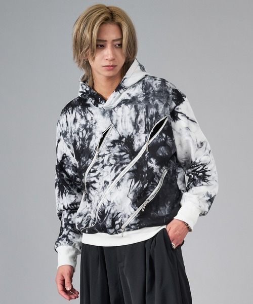 REGIEVO（レジエボ） パーカー ムラ染めビンテージ古着風パーカー