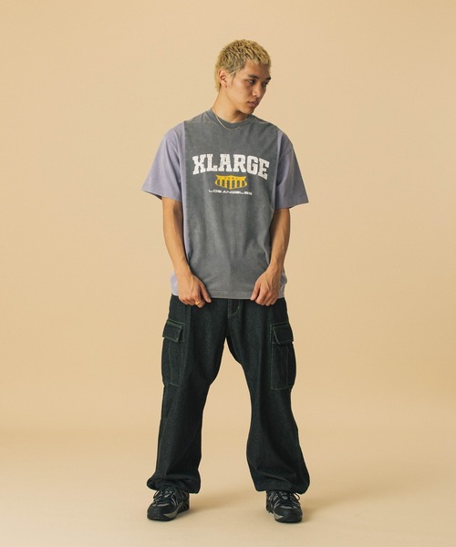 売切れ前に XLARGE PANELED S/S TEE 生地の切り替えがアクセント XLARGE tシャツ PANELED S/S TEE メンズ レディース : ZOZOTOWN