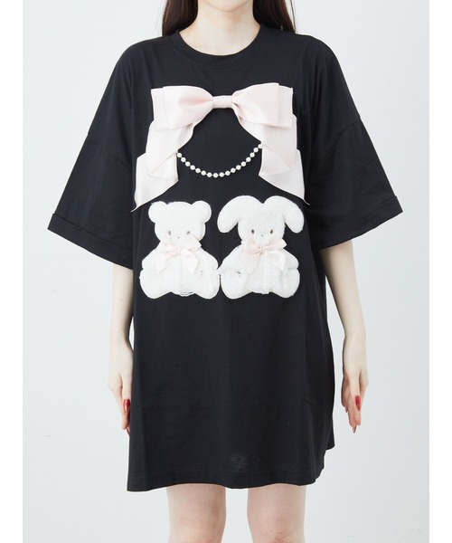 Ank Rouge tシャツ うさちゃんくまちゃんアーム付きBIGTE