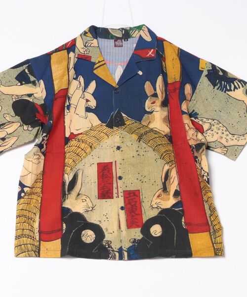 ISSEYMIYAKE MEN カブトムシ　アロハシャツ レーヨンシャツ 日本製 カヤ アロハシャツ シャツ 半袖 「カヤ」着る、NIPPON ART 倭の絵