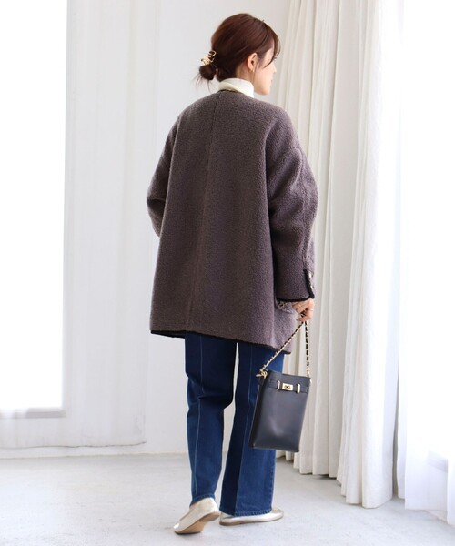 NOLLEY'S（ノーリーズ） ノーカラージャケット 36 チャコールグレー