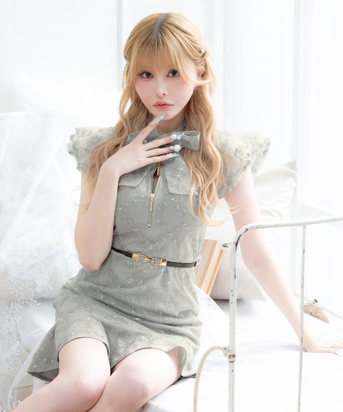 Tika（ティカ） ドレス キャバドレス ミニ タイト ウエストベルト付き
