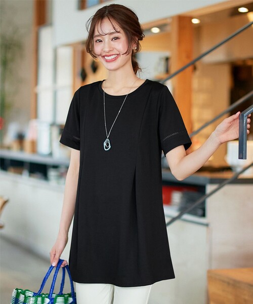 tシャツ 「サラごこち」はしごレースチュニック レディース