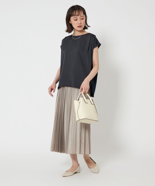 tシャツ サテン ドッキング ドルマン プルオーバー カットソー レディース green label relaxing tシャツ サテン ドッキング ドルマン プル