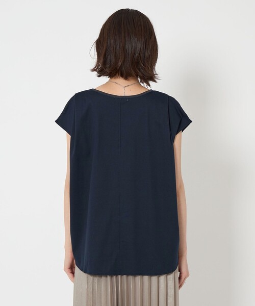 tシャツ サテン ドッキング ドルマン プルオーバー カットソー レディース green label relaxing tシャツ サテン ドッキング ドルマン プル