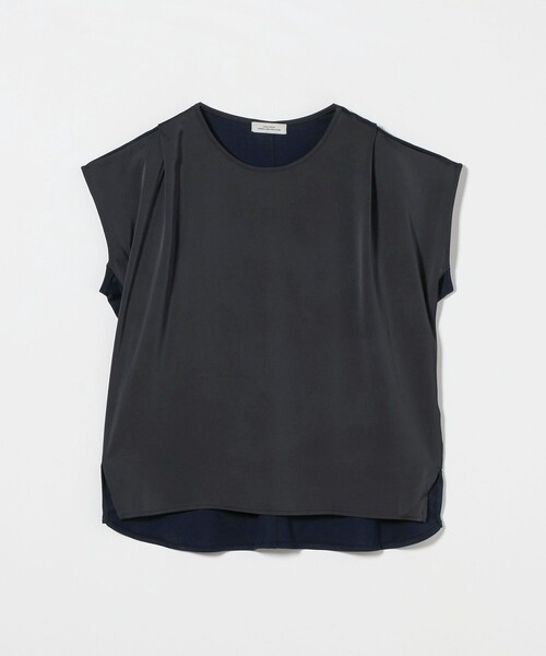 tシャツ サテン ドッキング ドルマン プルオーバー カットソー レディース green label relaxing tシャツ サテン ドッキング ドルマン プル