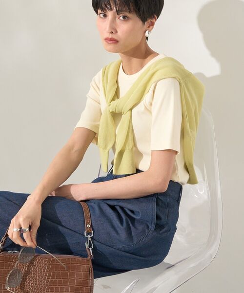 AMERICAN HOLIC tシャツ リブ 5分袖トップス レディース