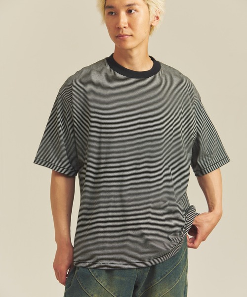 に　Tニット S Healthknit（ヘルスニット） tシャツ Healthknit NARROW BORDER JERSEY