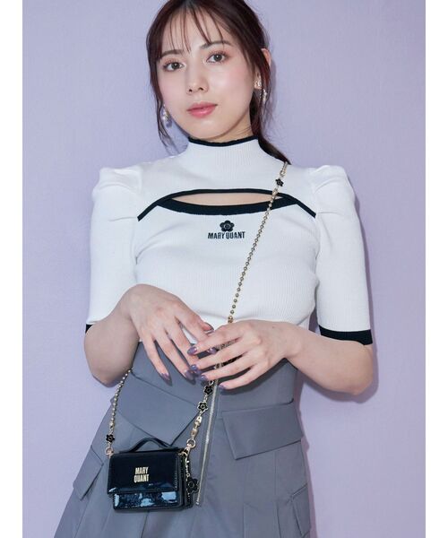 MARY QUANT コラボ　バイカラーカットアウトリブニット　マリークワント MERCURYDUO ニット セーター 「MARY QUANTコラボ」バイカラー