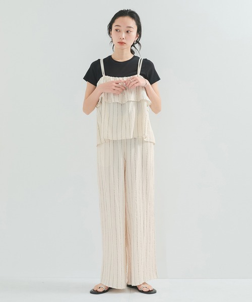 LE CERCLE par rope' パンツ 「セットアップ」ラメストライプ