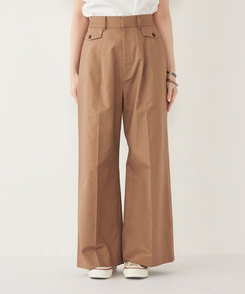 アーガ Aga ドライメランジ千鳥ラインパンツ （ダークブラウン